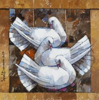 Iqbal Durrani, 18 x 18 Inch, Oil on Canvas, Figurative Painting, AC-IQD-320 Iqbal Durrani, 18 x 18 Inch, Oil on Canvas, Figurative Painting, AC-IQD-320